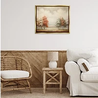 Autumn Trees Gold Framed Canvas Art Print, 31x25