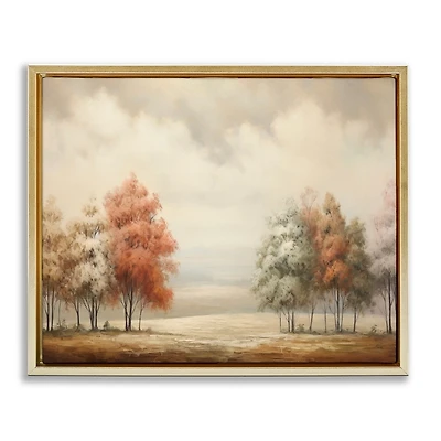 Autumn Trees Gold Framed Canvas Art Print, 31x25