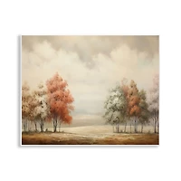 Muted Autumn Treeline White Framed Print, 14x11