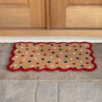 Red White & Blue Stars Scalloped Doormat