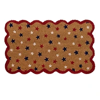 Red White & Blue Stars Scalloped Doormat