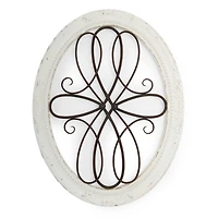 Oval Evangeline Wood and Metal Wall Plaque