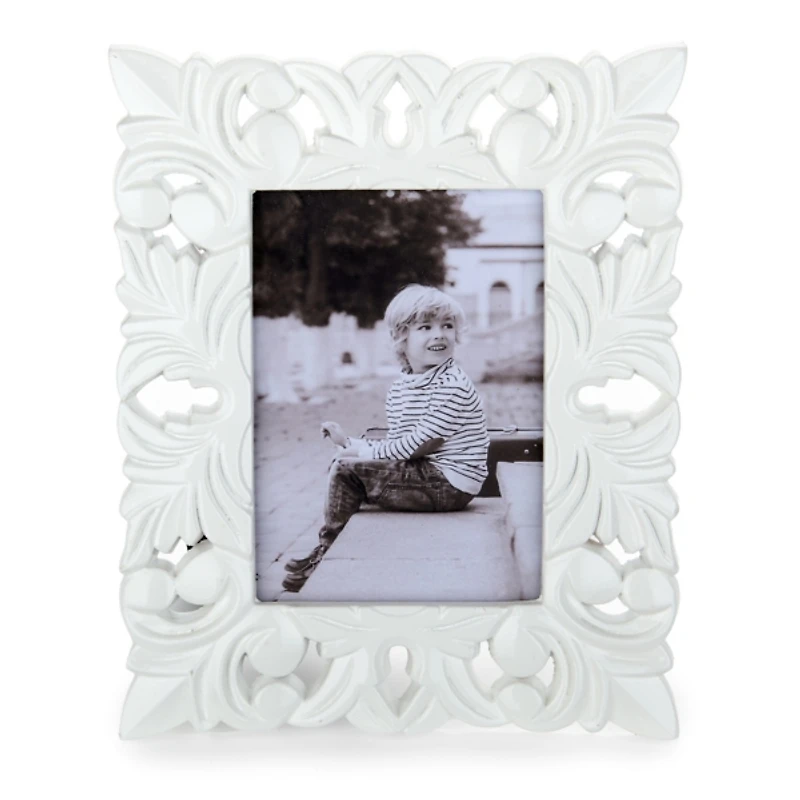 White Fluer De Lis Picture Frame