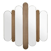 Mirror and Wood Plank Wall Plaque