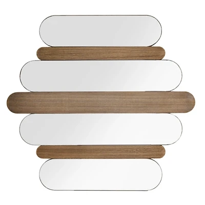 Mirror and Wood Plank Wall Plaque
