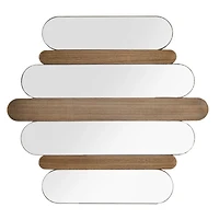 Mirror and Wood Plank Wall Plaque