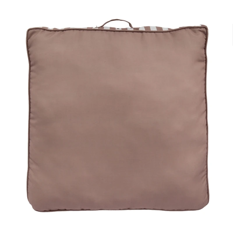 Taupe Striped Outdoor Floor Cushion