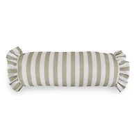 Green Striped Outdoor Bolster Pillow
