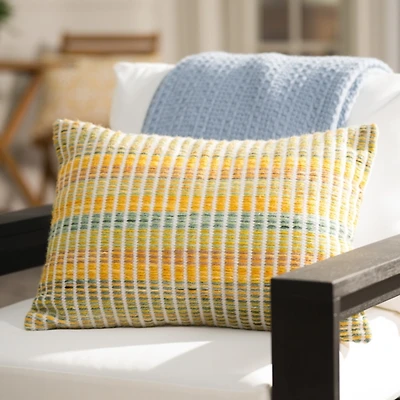 Sunrise Striped Outdoor Lumbar Pillow