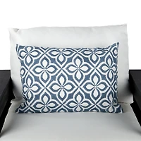 Embroidered Floral Outdoor Lumbar Pillow