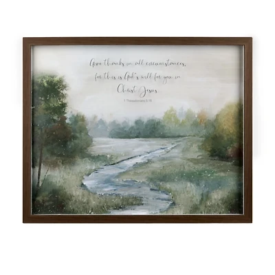 Give Thanks Natural Landscape Wall Plaque