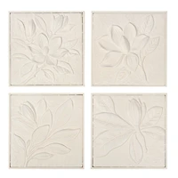 White Metal Flowers Framed Art Prints