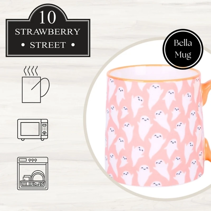 Bella Pink Ghost Mugs, Set of 4