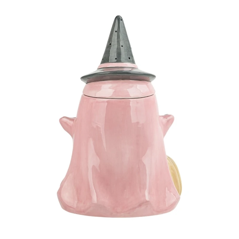 Pink Witchy Boo Halloween Cookie Jar