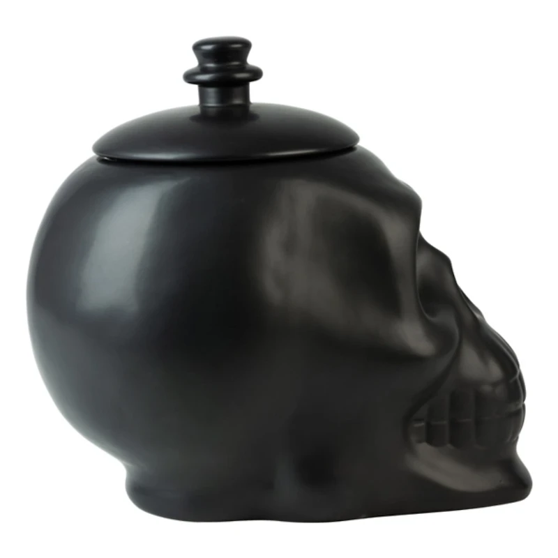 Black Skull Ceramic Cookie Jar