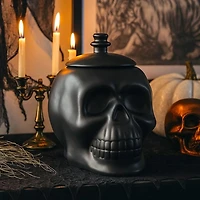Black Skull Ceramic Cookie Jar