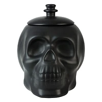 Black Skull Ceramic Cookie Jar