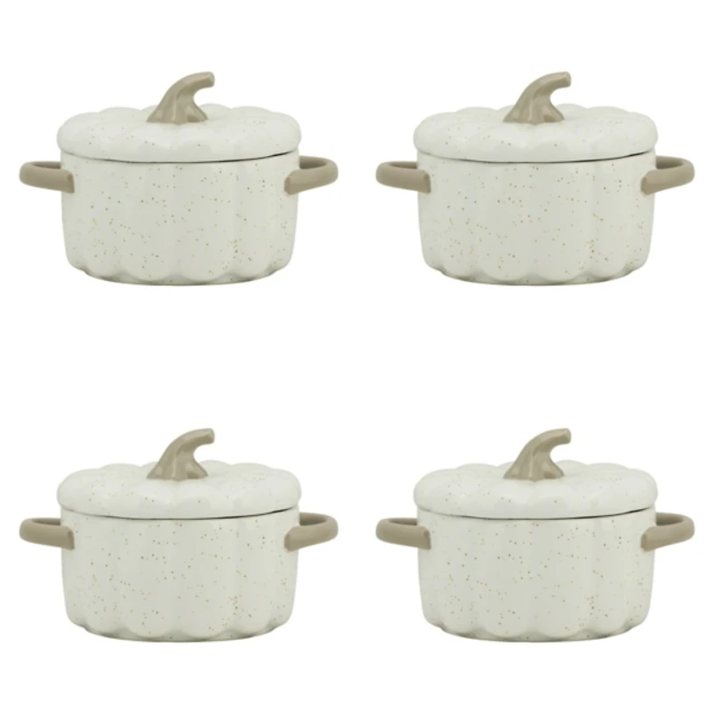 White Pumpkin Patch Tureens, Set of 4