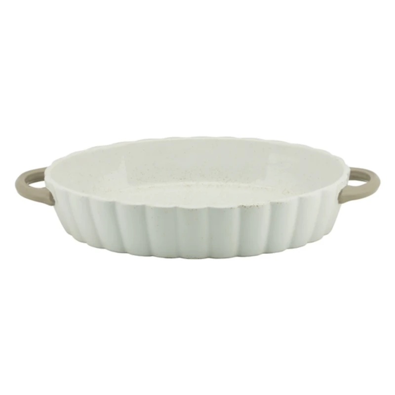 White Stoneware Pumpkin Patch Bakers, Set of 2