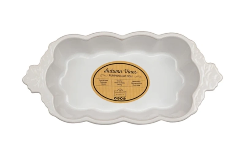 White Autumn Vine Loaf Pans, Set of 2
