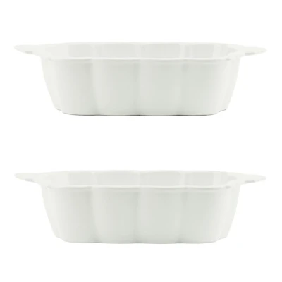 White Autumn Vine Loaf Pans, Set of 2