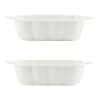 White Autumn Vine Loaf Pans, Set of 2
