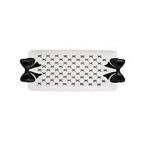 Black and White Large Bow Serving Trays, Set of 2
