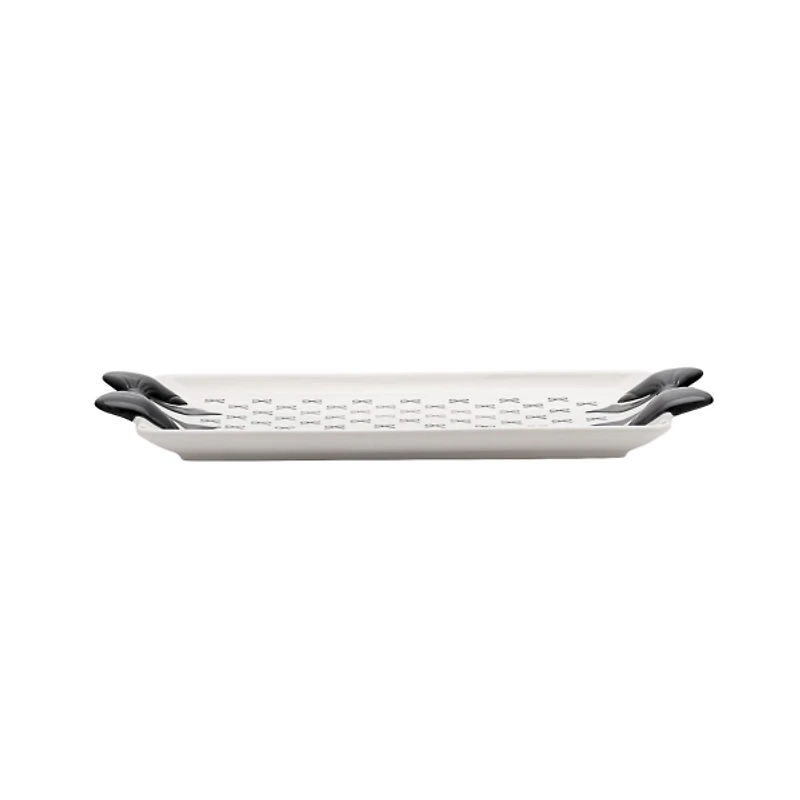 Black and White Large Bow Serving Trays, Set of 2