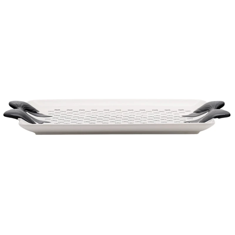 Black and White Large Bow Serving Trays, Set of 2