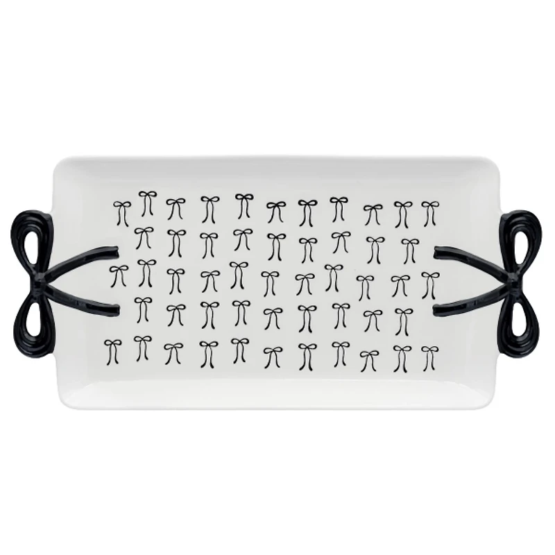 Black and White Bow Serving Trays, Set of 2