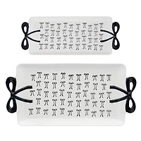 Black and White Bow Serving Trays, Set of 2