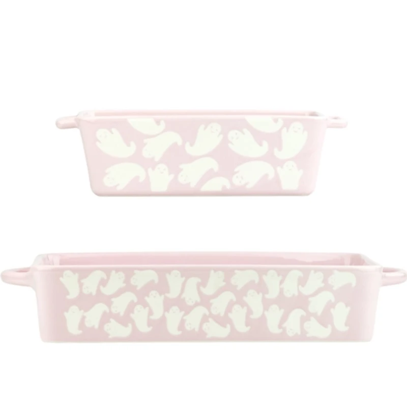 Pink Flying Ghosts 2-pc. Halloween Bakeware Set