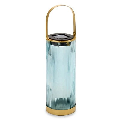 Blue Glass Solar Lantern