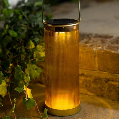 Bronze Glass Solar Lantern