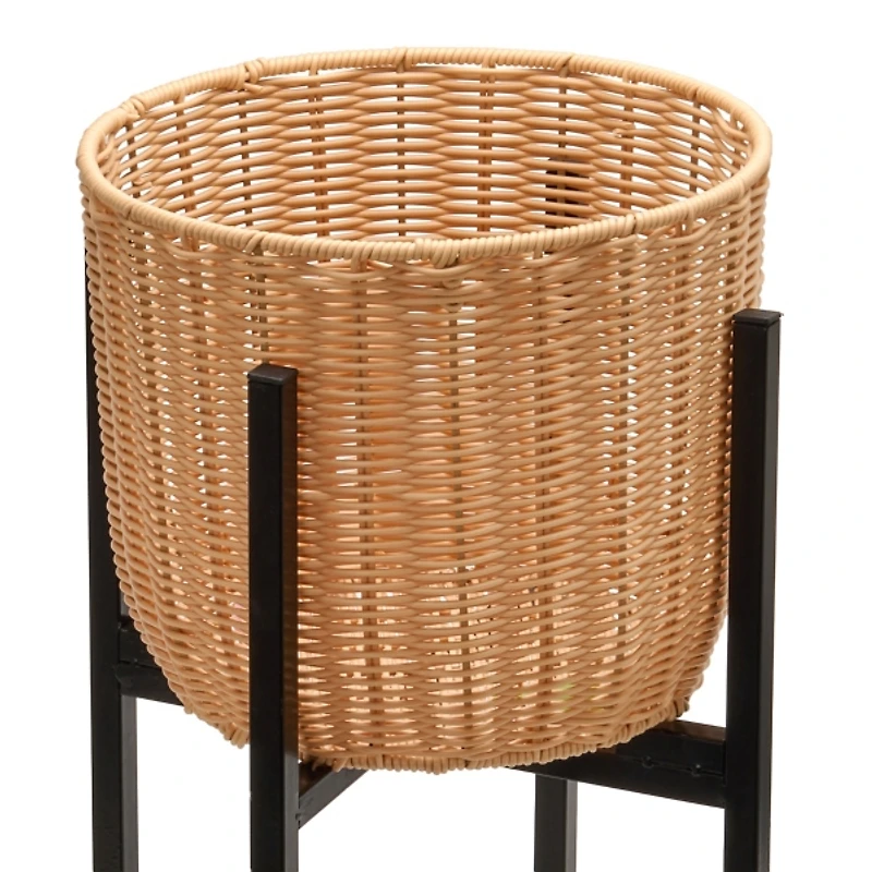 Outdoor Woven Planter with Stand, 24 in.