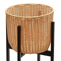 Outdoor Woven Planter with Stand, 24 in.