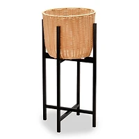 Outdoor Woven Planter with Stand, 24 in.
