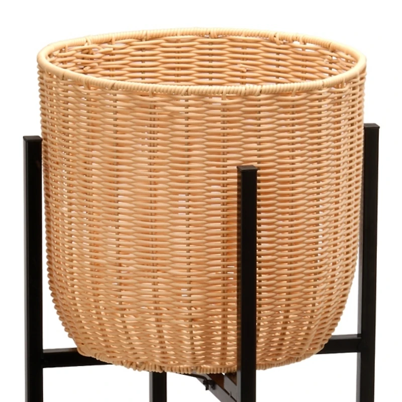 Outdoor Woven Planter with Stand, 36 in.