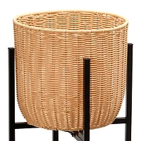 Outdoor Woven Planter with Stand, 36 in.