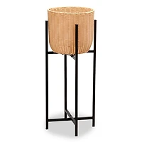 Outdoor Woven Planter with Stand, 36 in.