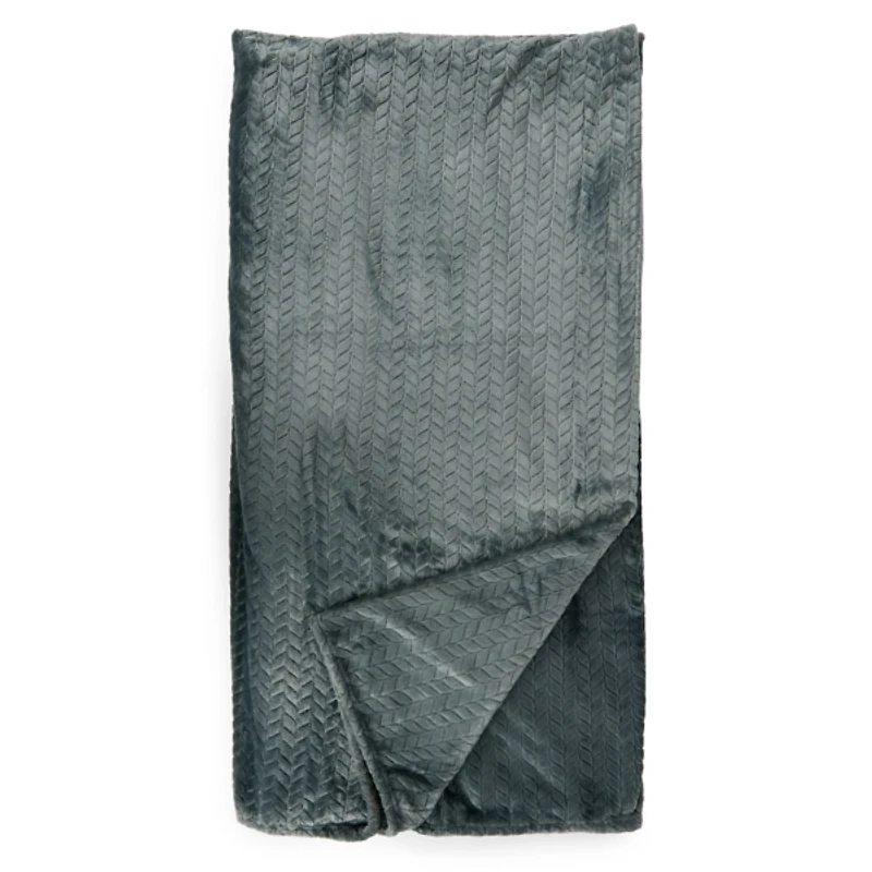 Slate Atelier Velvet Chevron Queen Blanket