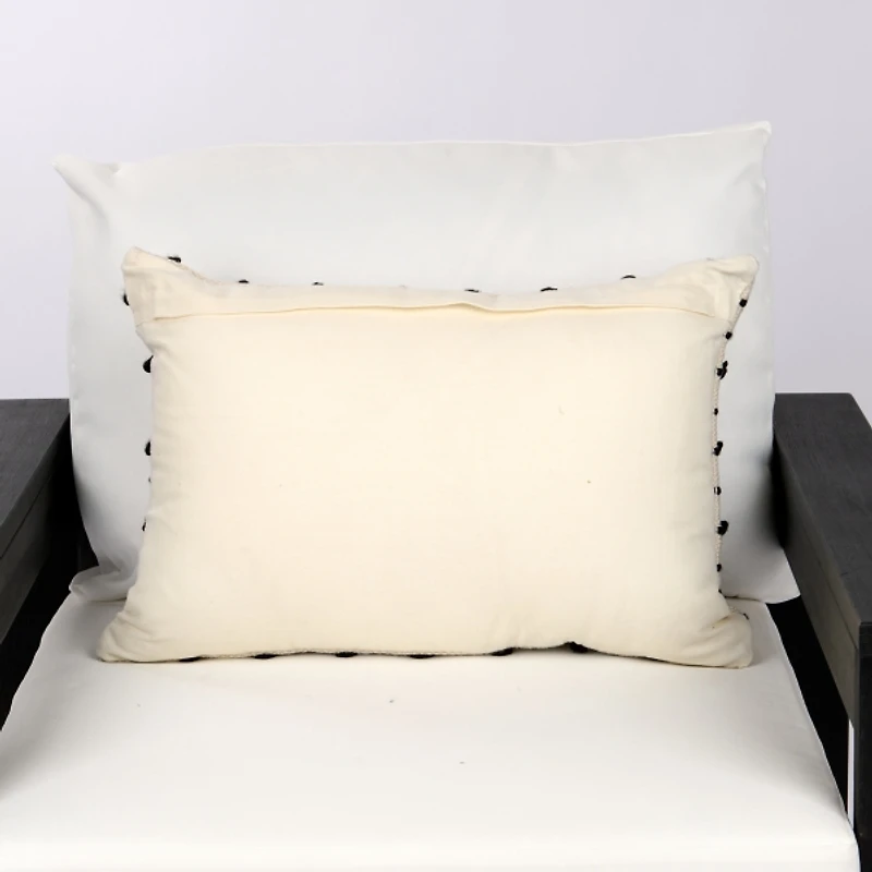 Black Knot Stripe Outdoor Lumbar Pillow