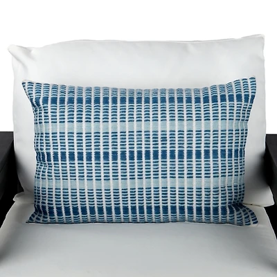 Blue Ombre Striped Outdoor Lumbar Pillow