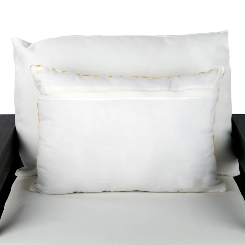 Embroidered Floral Outdoor Lumbar Pillow