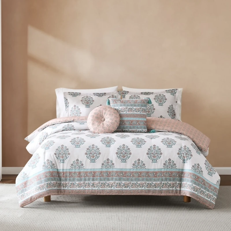 Sofia Bouquet Reversible 5-pc. Queen Comforter Set