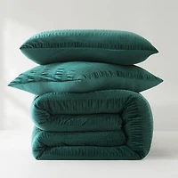 Teal Ruched Stripe 3-pc. Full/Queen Comforter Set