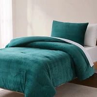 Teal Ruched Stripe 2-pc. Twin XL Comforter Set