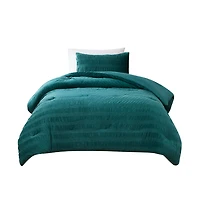 Teal Ruched Stripe 2-pc. Twin XL Comforter Set