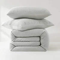 Gray Ruched Stripe 3-pc. King Comforter Set