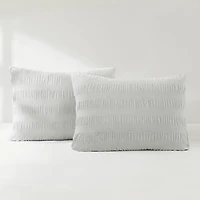 Gray Ruched Stripe 3-pc. King Comforter Set